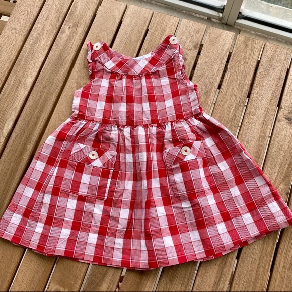 Baby kid Dress + pants 3/6 months Jacadi sleeveless red - Picture 2 of 3